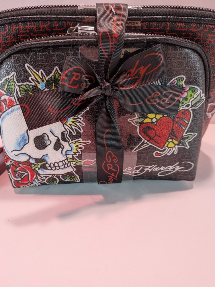 Ed Hardy 2 Piece Cosmetic Bag Set