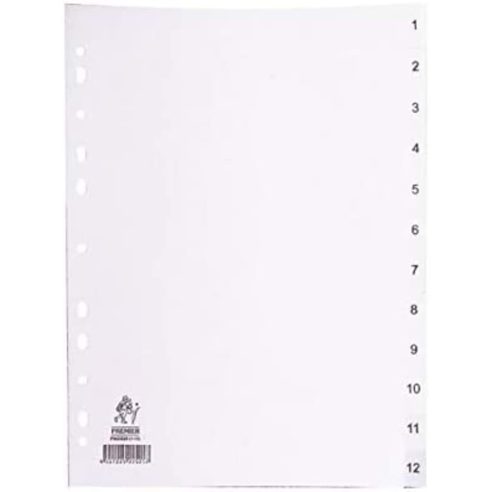 Whitebox WX01354 A4 Polypropylene Index - White