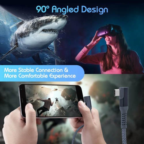18 foot Braided USB-C Angled Data Cable