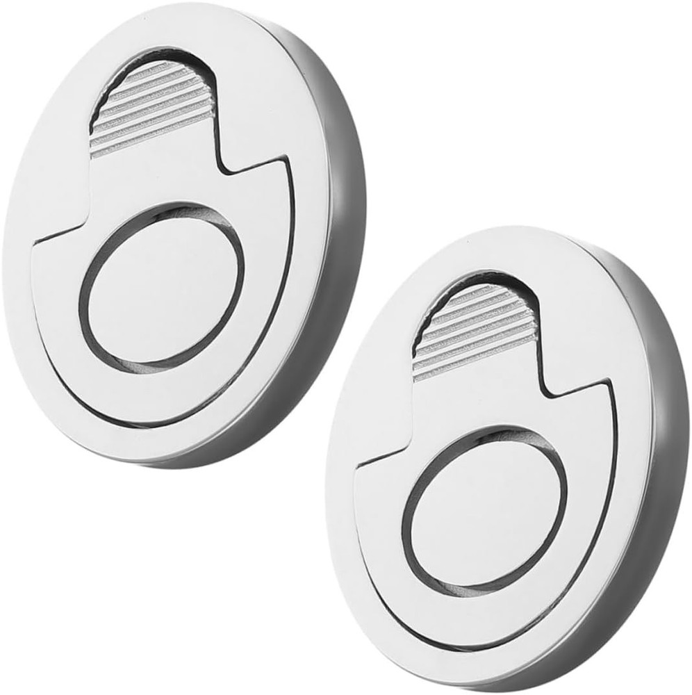 2Pcs Flush Ring Pull Handle 304 Stainless Steel Round Recessed Door Pull