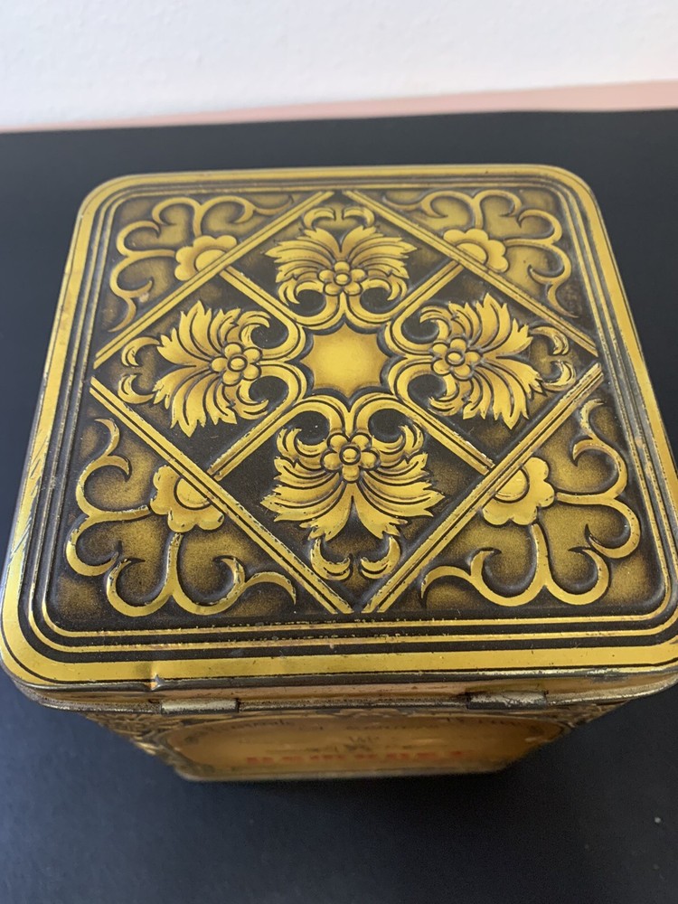 VINTAGE TIN DEMARET CHOCOLATIER CONFECTOR HINGED