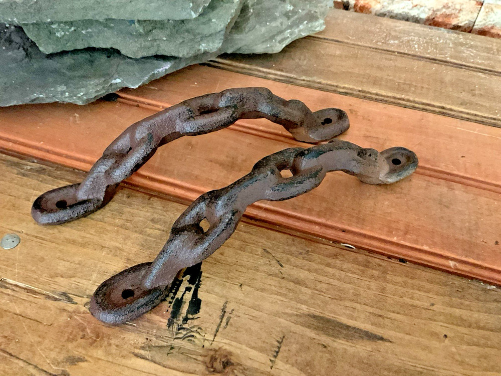 Set of 2 8" Rustic Chain Style Pulls...Ship Free!