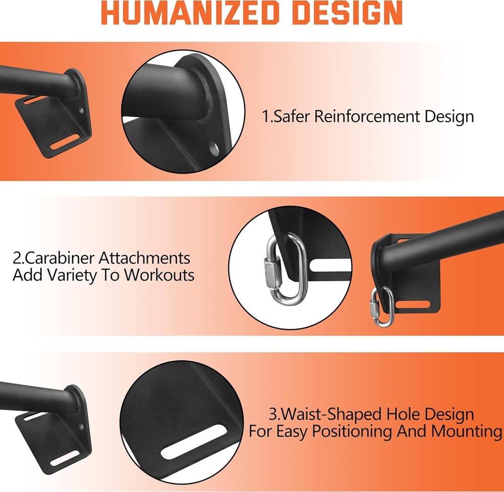 Pull Up Bar Wall Mounted-Heavy Duty Joist Mounted Pull Up Bar-Premium Strength T