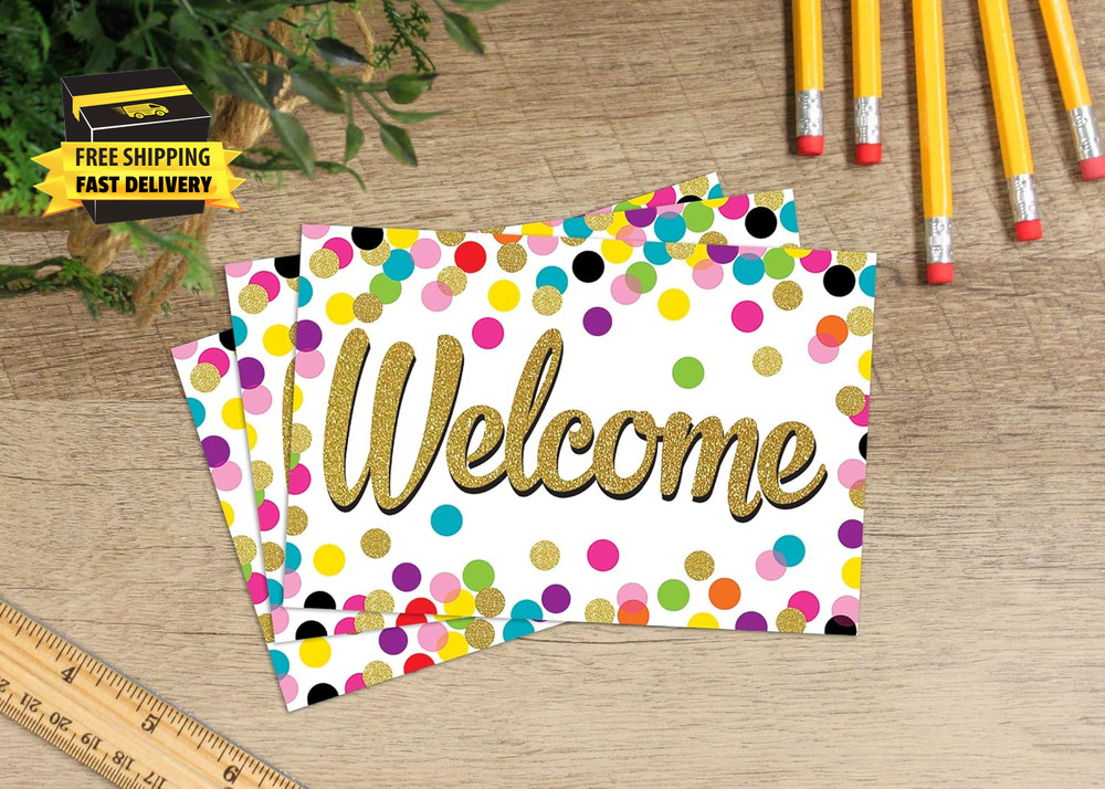 Confetti Welcome Postcards (8894) ⭐️⭐️⭐️⭐️⭐️