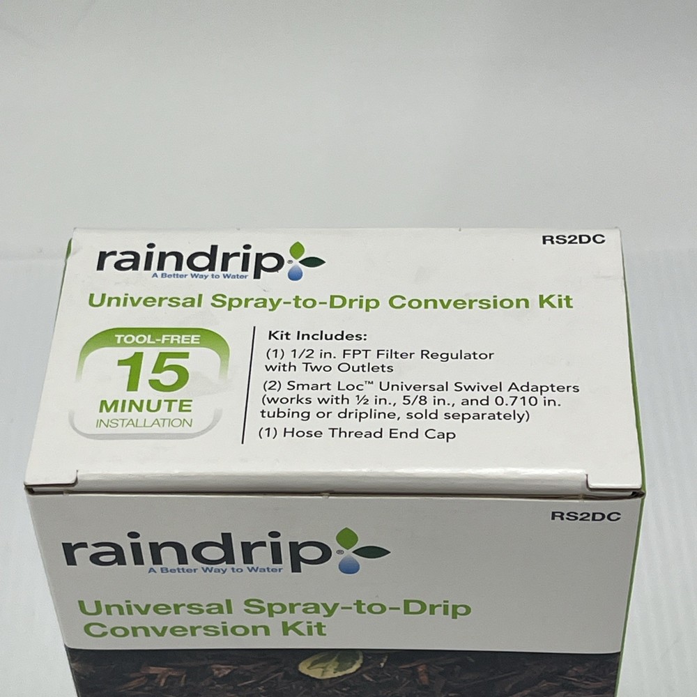 Raindrip Universal Spray-to-Drip Conversion Kit RS2DC Easy Install. {26}.