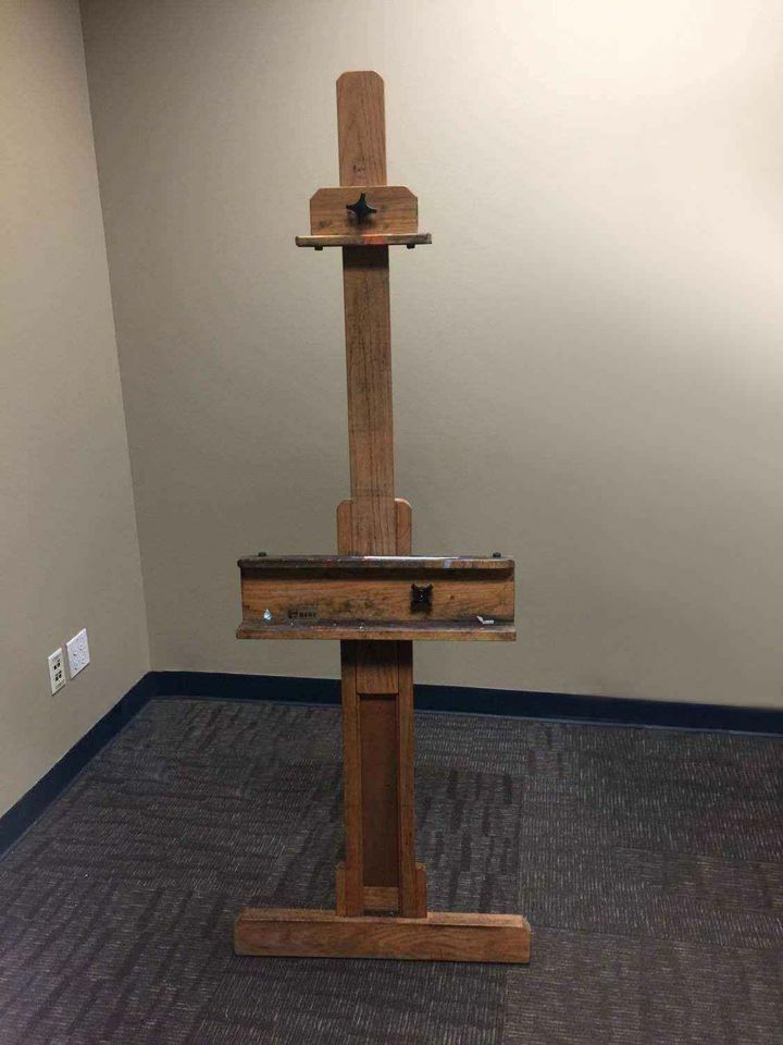 Solid oak VINTAGE ARTIST PAINTER'S EASEL PROFESSIONAL QUALITY ADJUSTABLE 80"