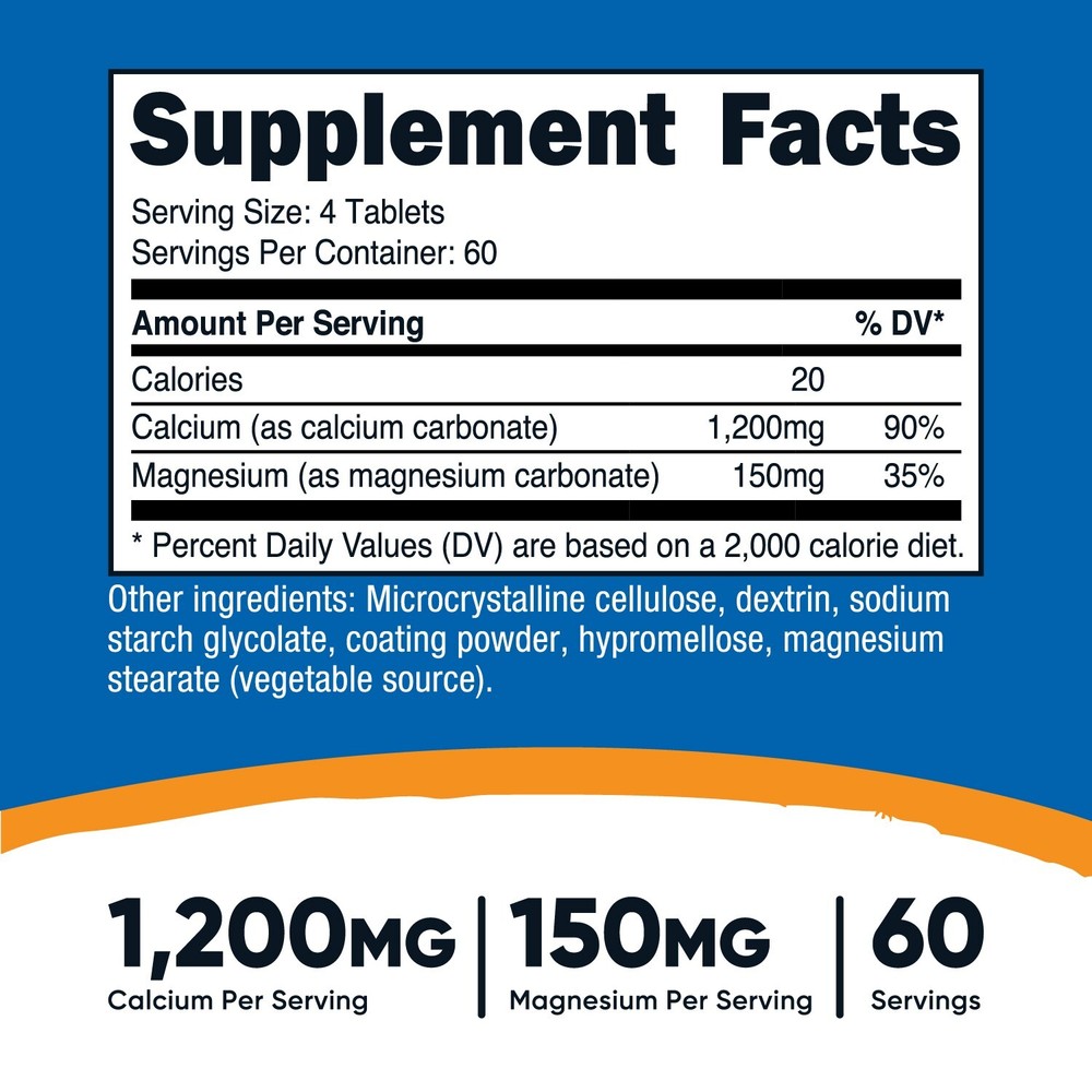Nutricost Calcium & Magnesium Carbonate 240 Tablets