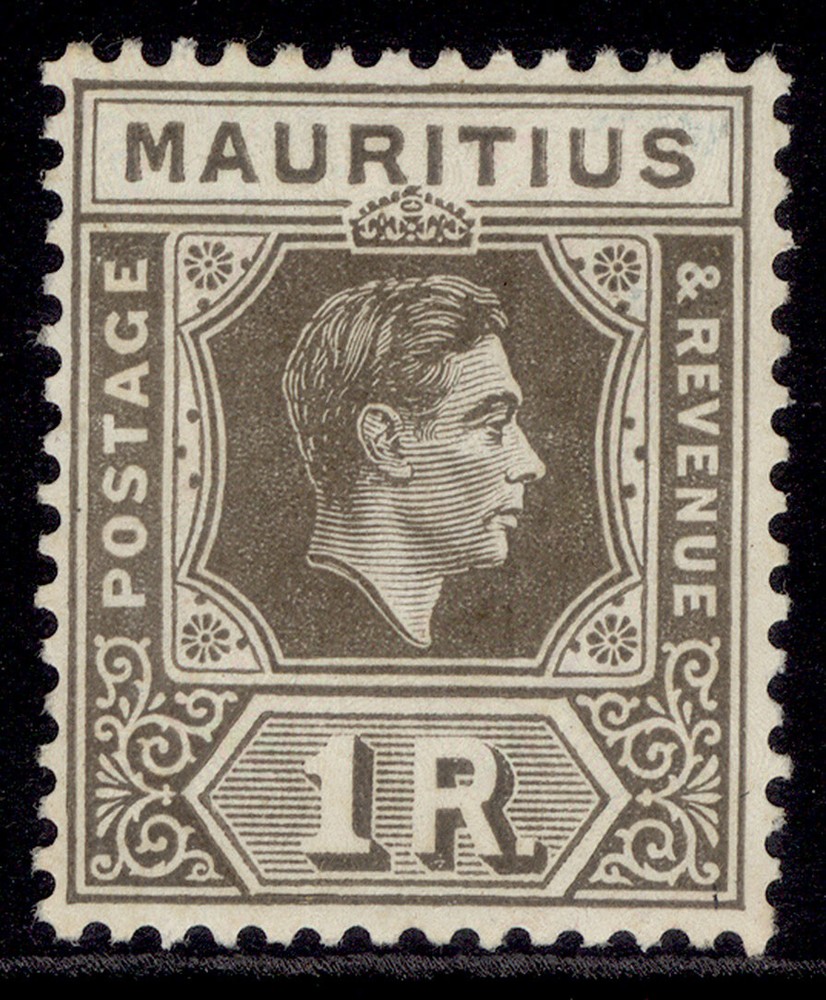 MAURITIUS GVI SG260b, 1r grey-brown, M MINT. Cat £22.