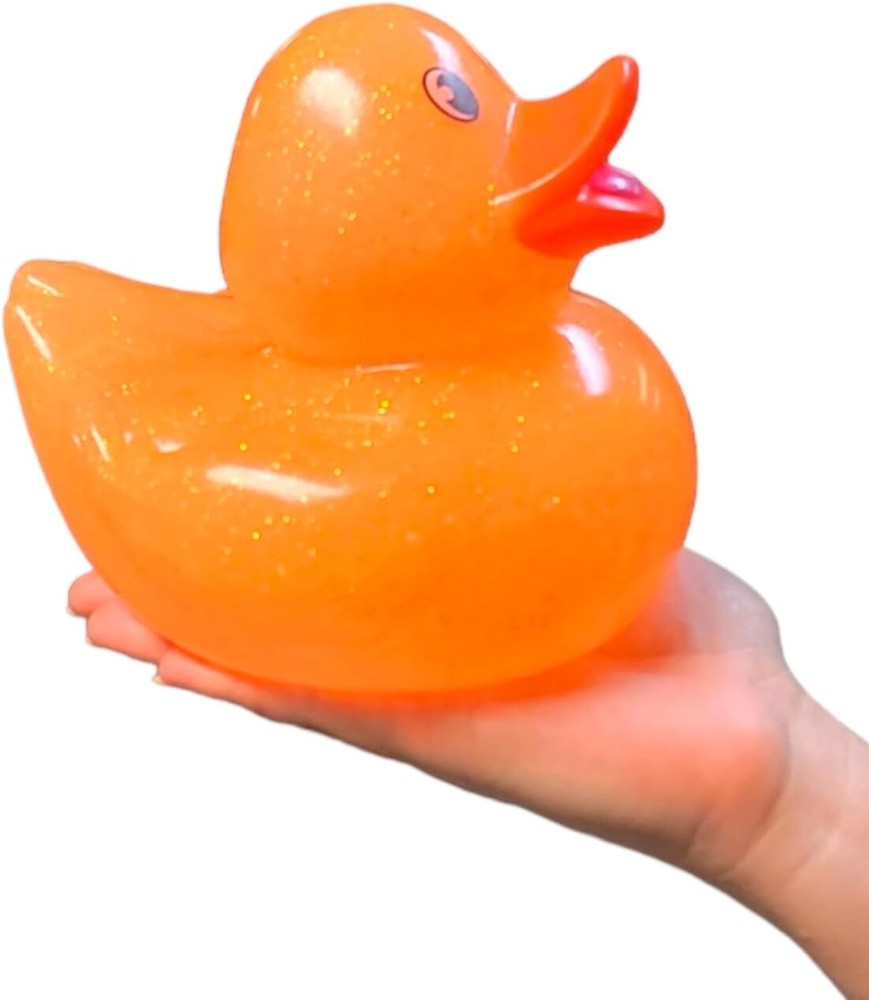 Large 6" Tall Glitter Rubber Duckies (12 Pack)