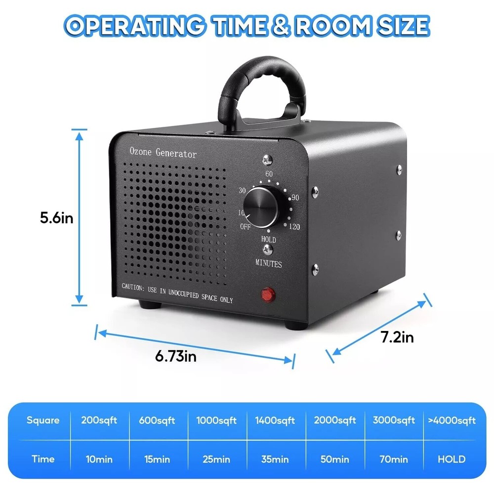 36000mg/h Air Purifier Ionizer Ozone Generator Machine Ozonator Timer for Home
