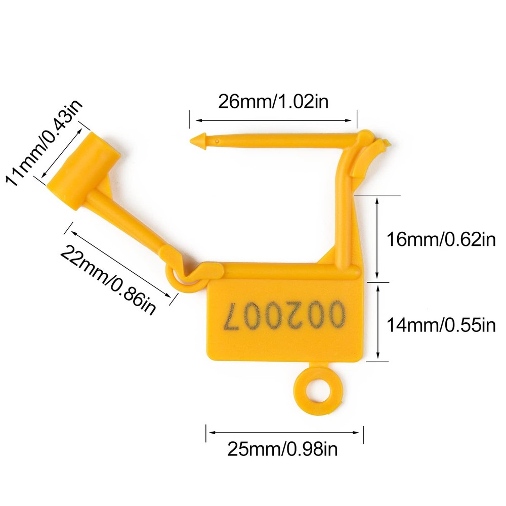 Plastic Padlock Seals Tags Disposable Self-Locking Numbered Tag Tamper Proof ...
