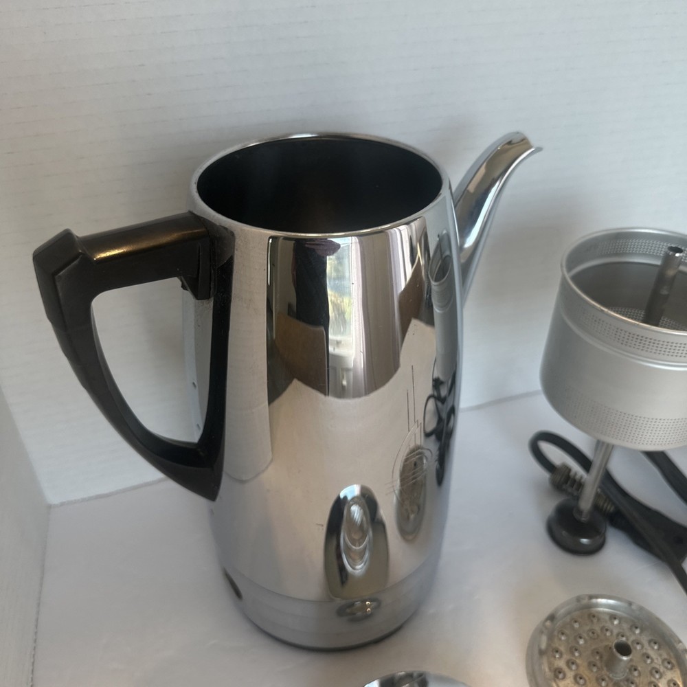 Sunbeam AP10A 10-Cup Automatic Percolator Complete /Chrome / Tested And Working