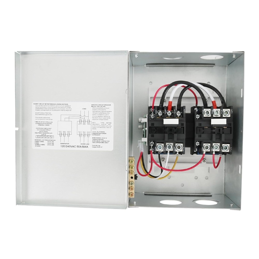 Seamless RV Automatic Transfer Switch 240VAC 50A - Double Protection Included