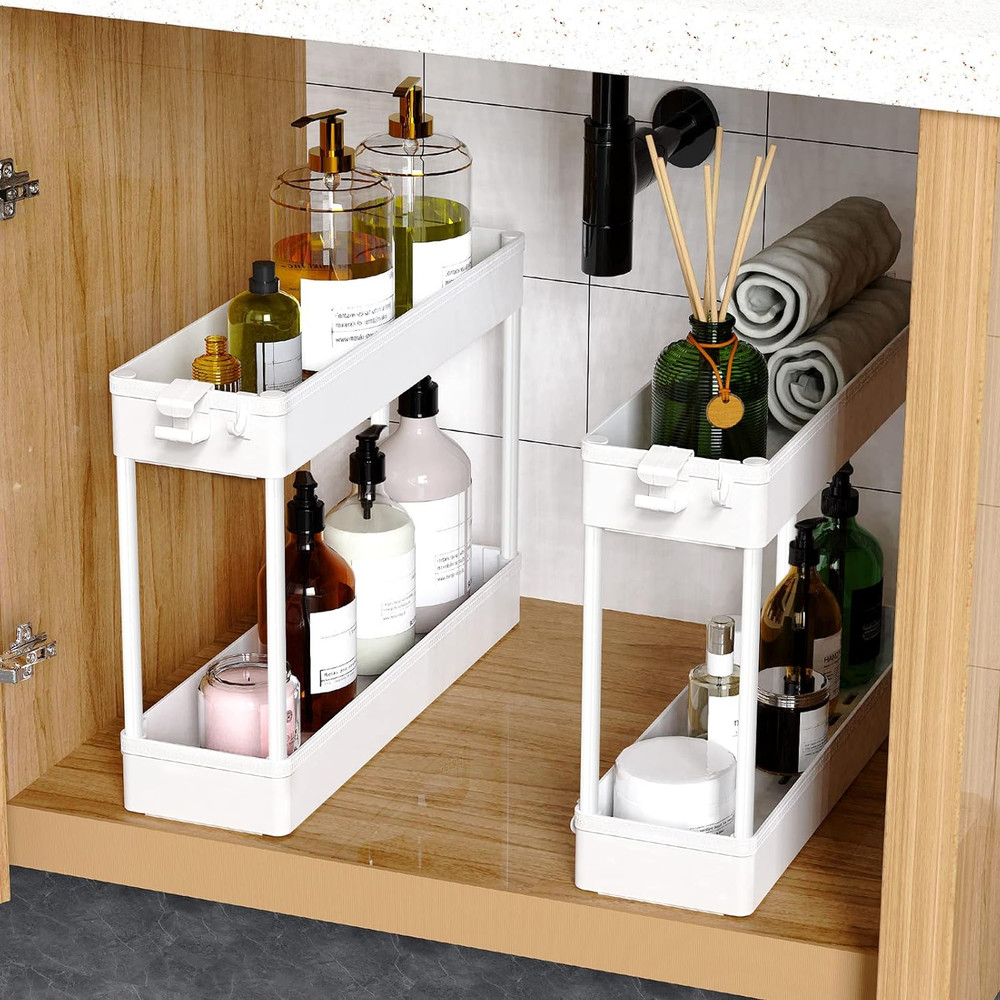 Slim Rolling Storage Cart 4 Tier Bathroom Organizer Mobile Shelving Unit Utility