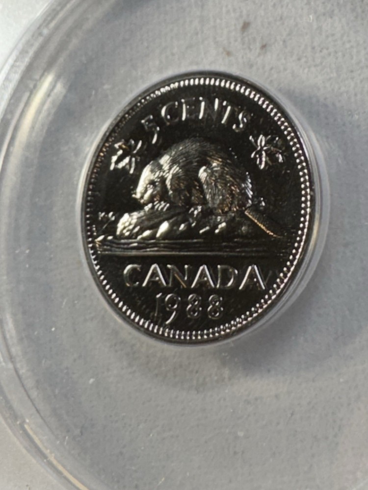 1988 Canada 5 Cents Proof Like Graded MS 69 by ANACS