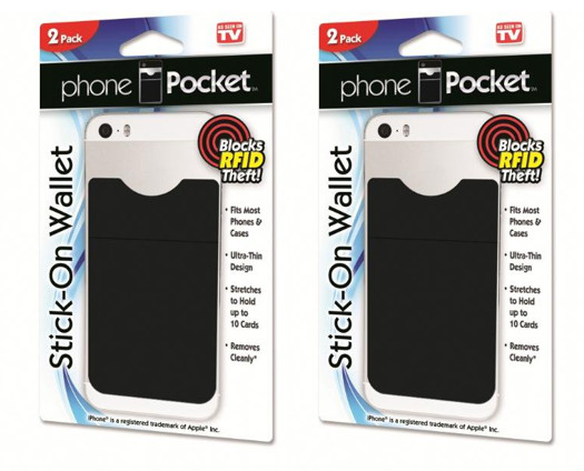 Phone Pocket *4 PACK* Smart Phone Stick-on Wallet with RFID blocking technology