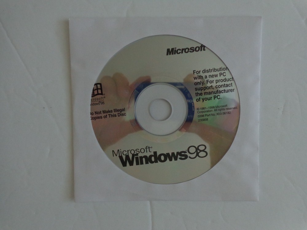 MICROSOFT WINDOWS 98 FIRST EDITION OPERATING SYSTEM (Can Works on any Brand PC)