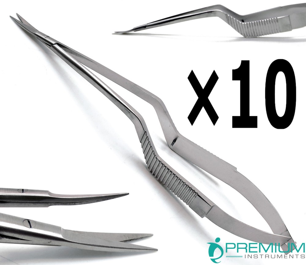 10× Yasargil Micro Scissors 7.5" Sharp/Sharp Upward Curved Surgical Instruments