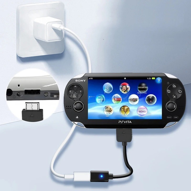 USB C Cable for Playstation Vita 1000 Controller Charging Adapter Type C LED*