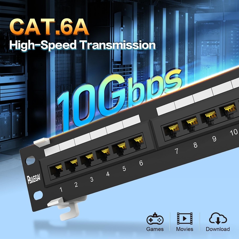 Patch Panel 12 Port Cat6A【EC Listed】 Unshielded Wall Mount Include