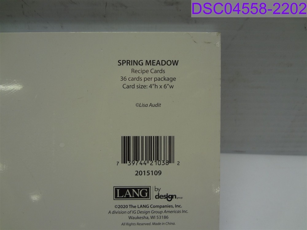 36-pack Lang Spring Meadow Recipe Cards 4" x 6"