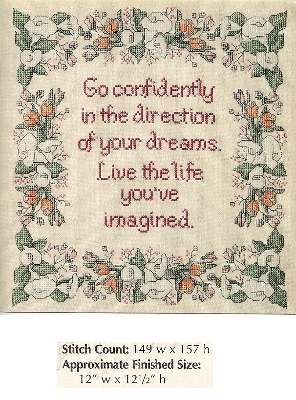 QUOTATION FROM WALDEN  (CALLA LILIES)  -  CROSS STITCH PATTERN ONLY HM - WYA