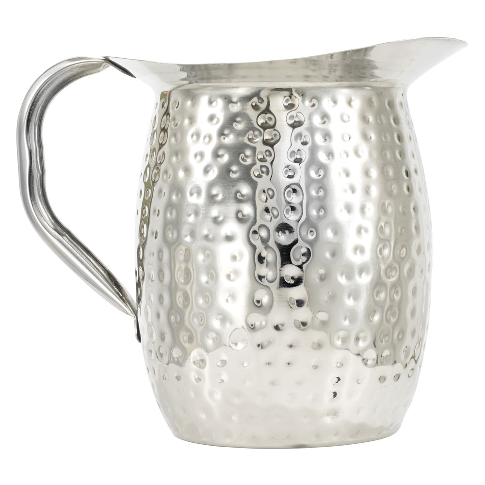 3 Quart Bell Pitcher w/ Ice Guard, Hammered, S/S (12 Each)