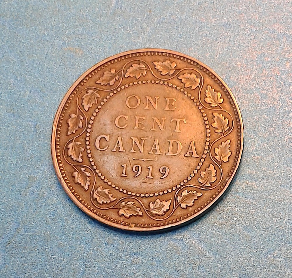 1919 GEORGIVS DEL GRAREX 1 CENT CANADA FINE DETAILS
