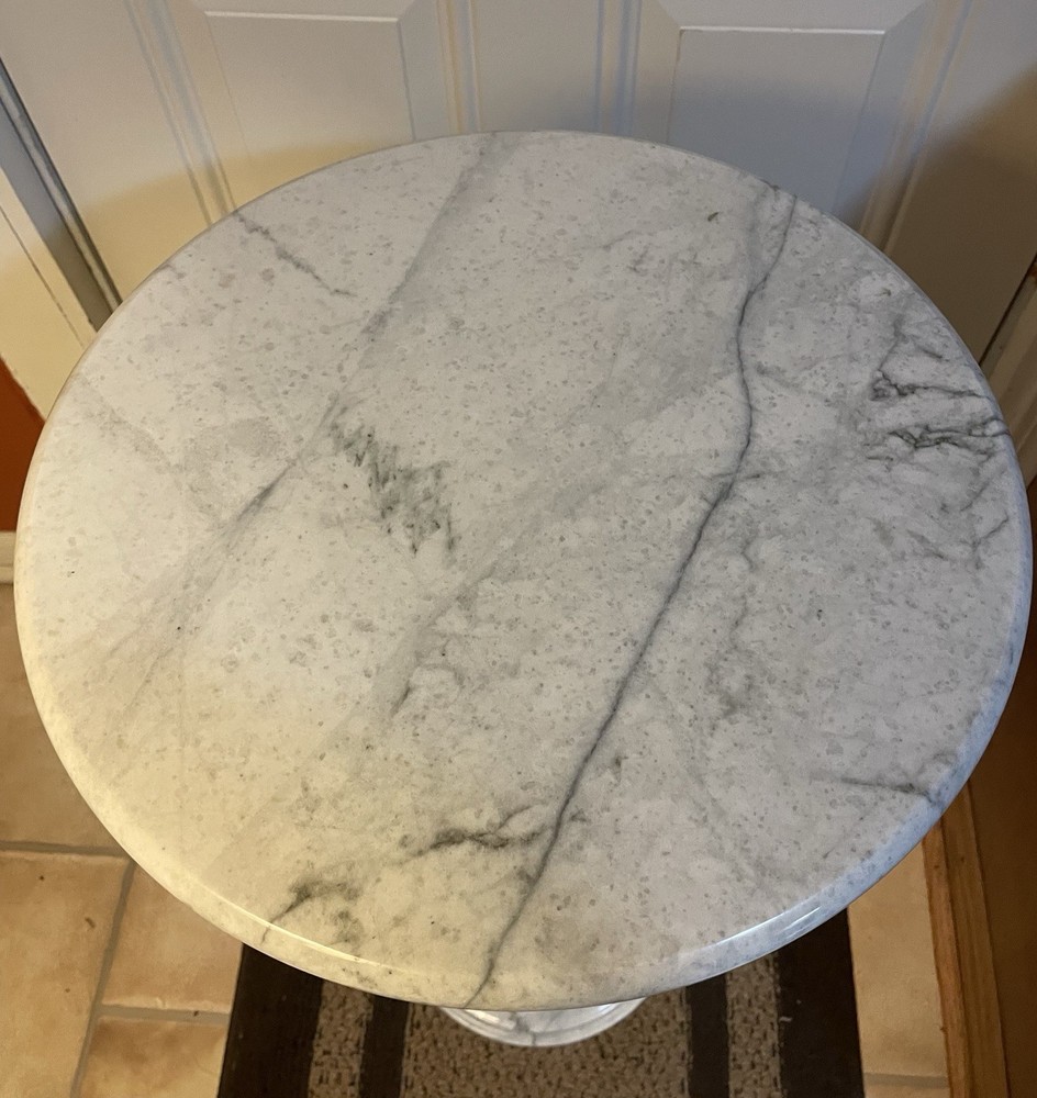 Vintage Solid Marble Pedestal or Column 32” Tall Very Heavy