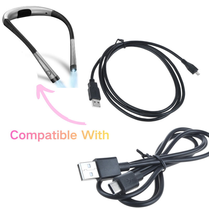 USB Charging Cable For Gritin, Glocusent Book Light led Neck Reading Light