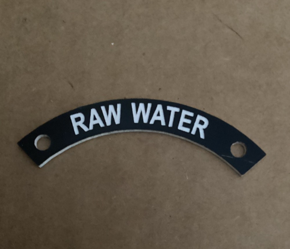 Raw Water Identi-Plates / Label