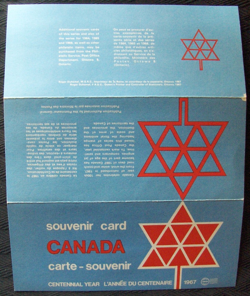 Canada, Centennial Year Souvenir Card, 1967.