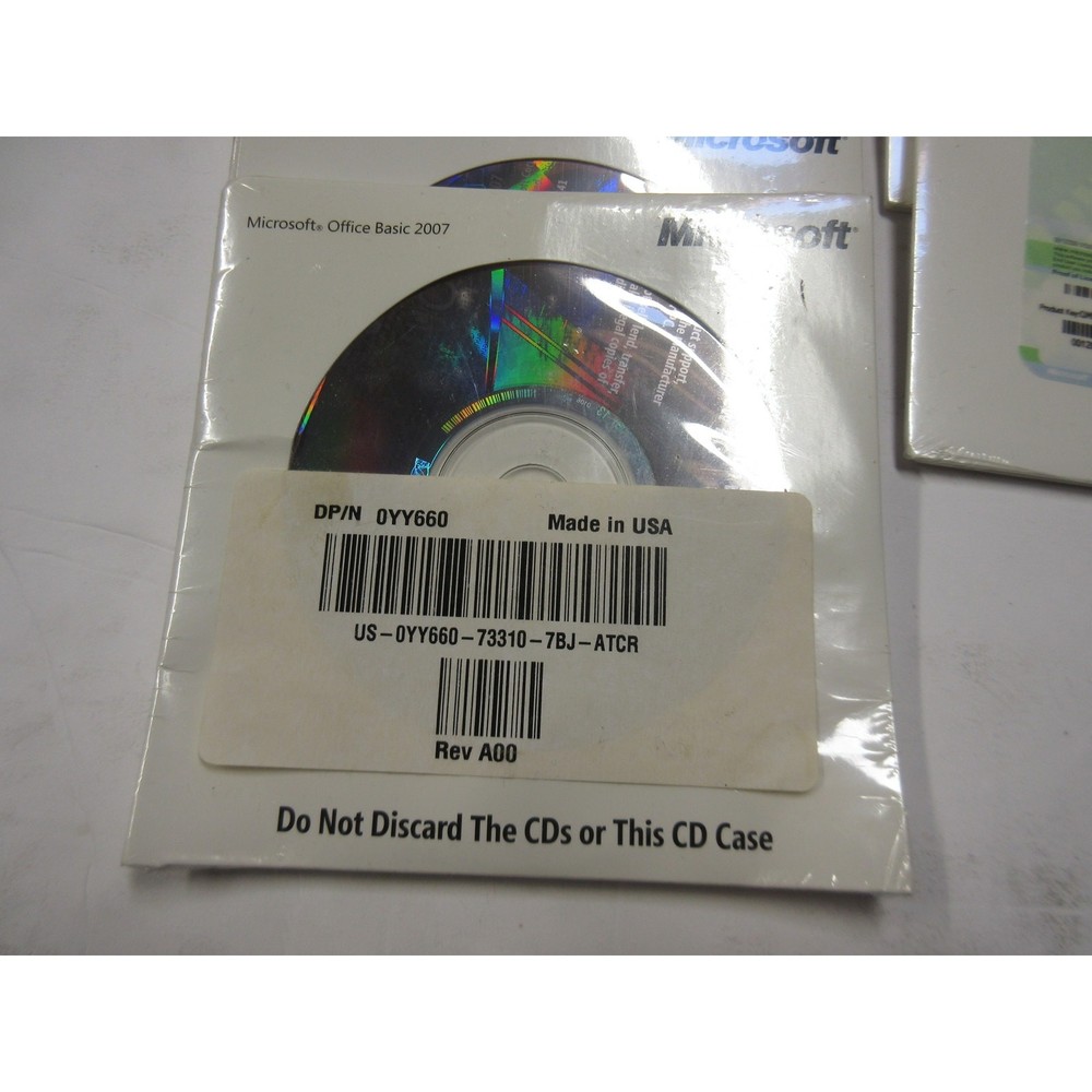 MICROSOFT OFFICE 2007 BASIC CD + OEM PRODUCT KEY, SEALED PACKAGE