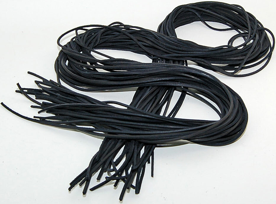 ONE PAIR  BLACK - 72" Rawhide Leather Shoelaces Strings Boat Shoe Boot Laces