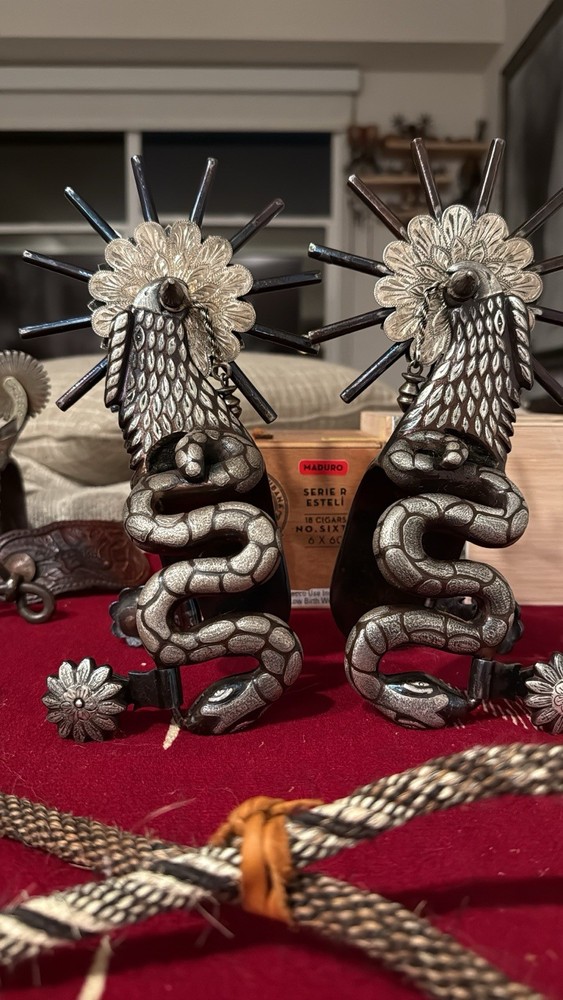 Antique Big Mexican Snake Spurs