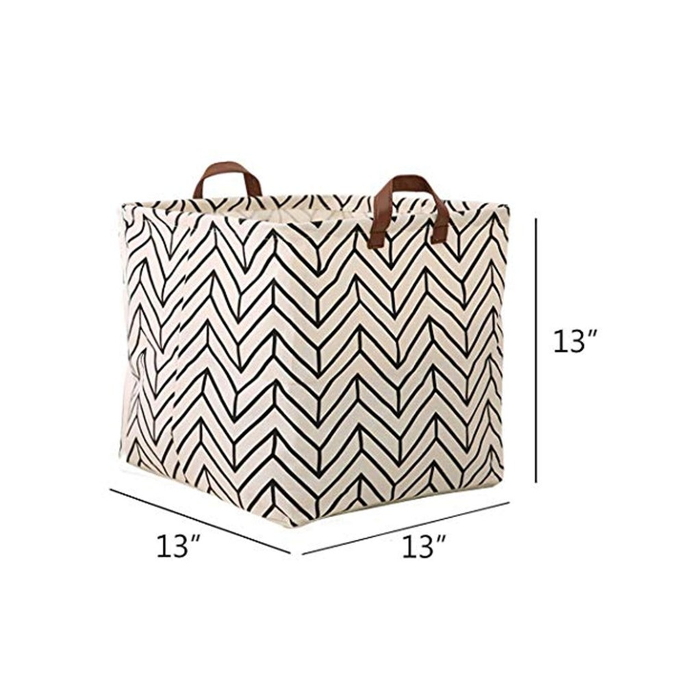 Square canvas toy storage box storage basket, foldable storage basket storage...