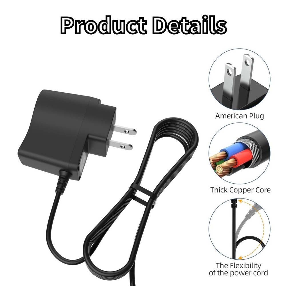 5V 1A Power Adapter for Wockoder Crosley Victrola Record Player Speaker