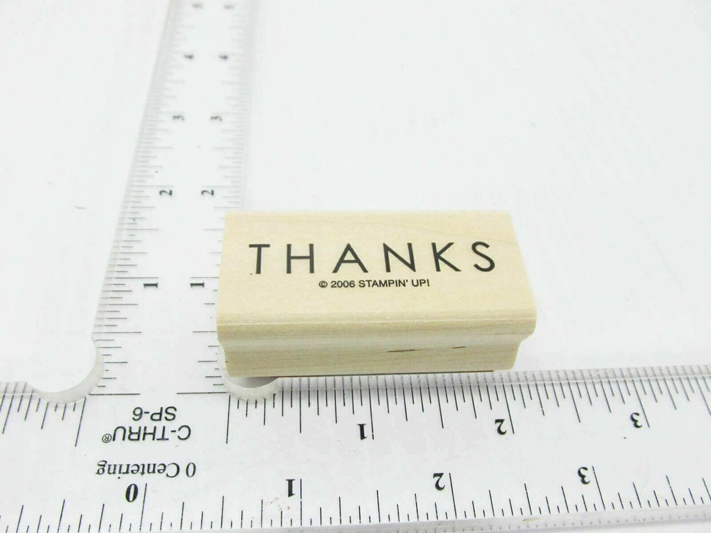 All Cap Simple Thanks Rubber Stamp - Stamp Set E53