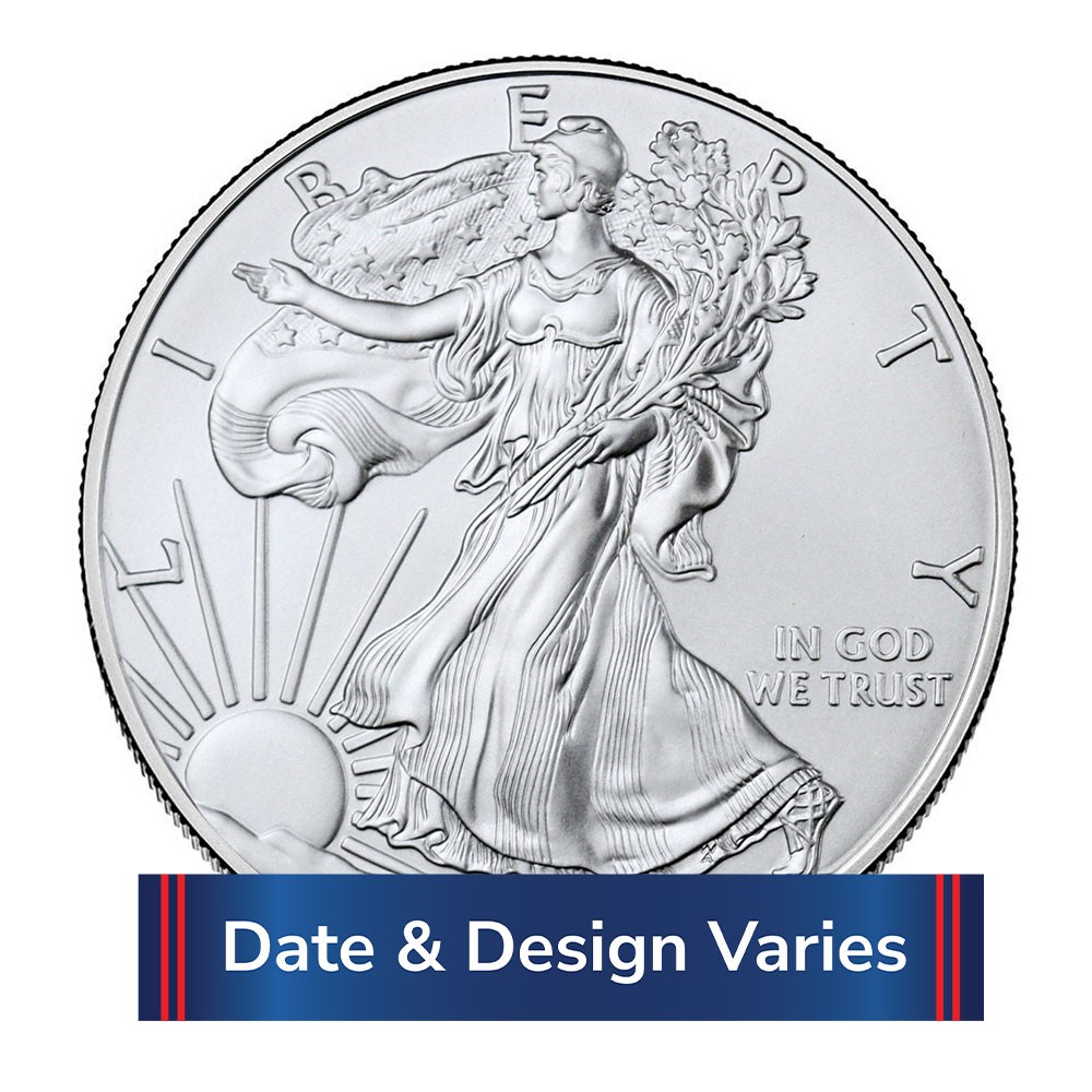 $1 1-oz American Silver Eagle Random Year BU