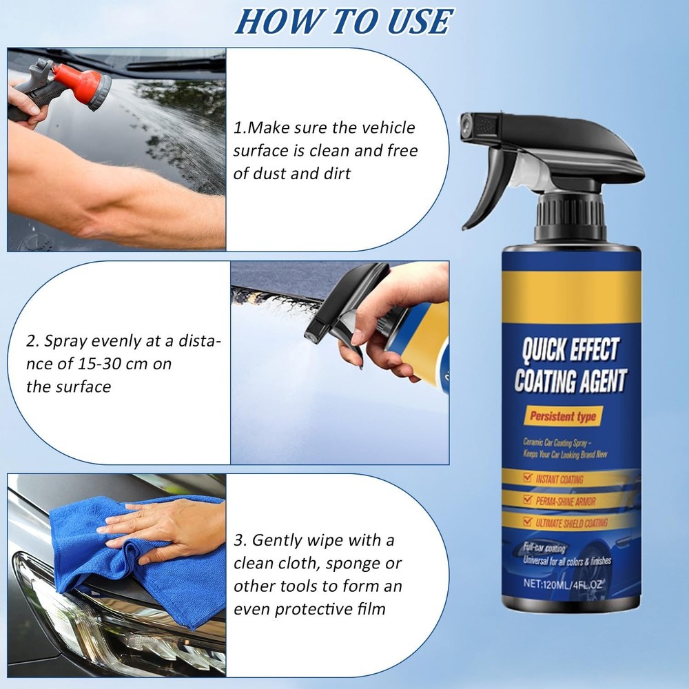 Advanced Car Coating Spray Waterless Quick Effect Scratch Polish Shine Protect