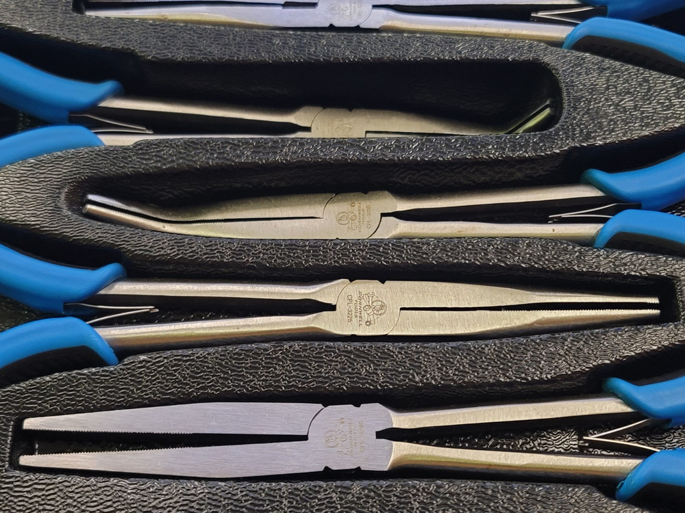 CORNWELL TOOLS # CPL302 5 PIECE 11” BLUE HANDLE LONG REACH PLIERS SET