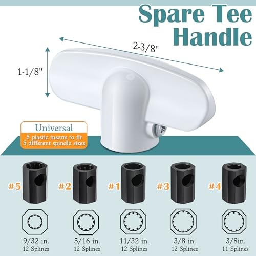 3/'' 12 Spindle Spline Socket Crank Handle with Universal Tee Handle Casement 8