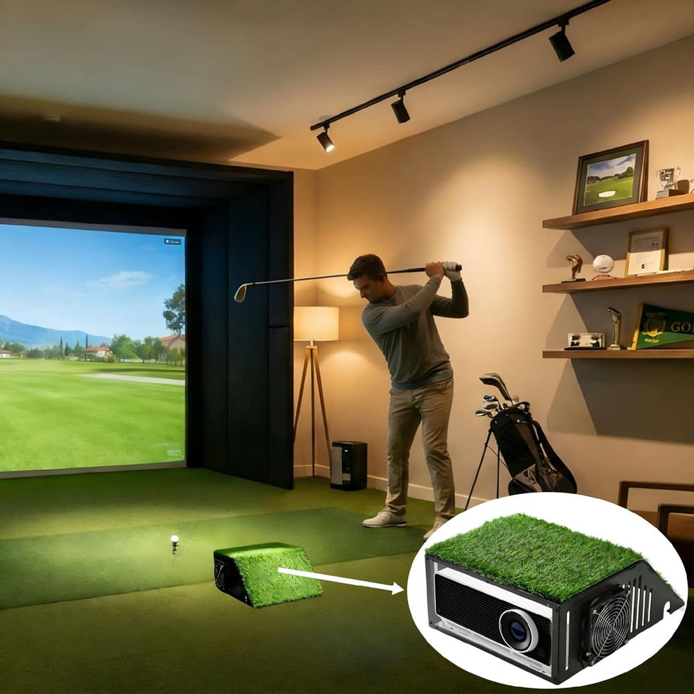 Indoor Golf Simulator Projector Cover with Steel Frame and Vent System