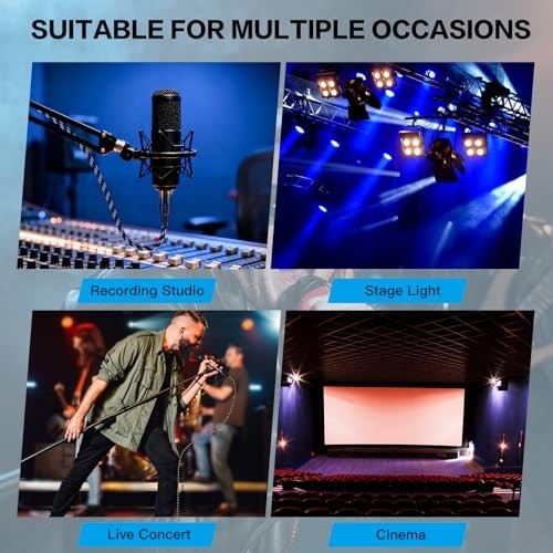 Balanced XLR Microphone Cables 9.9ft 2 Pack - Shielded Nylon-Braided Audio Cord