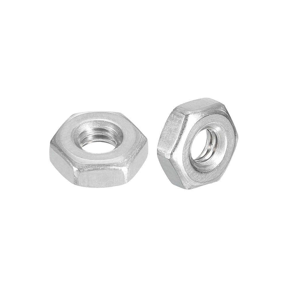 Hex Nuts (1/2"-13) 6Pcs 304  Steel Coarse Thread Nut Silver