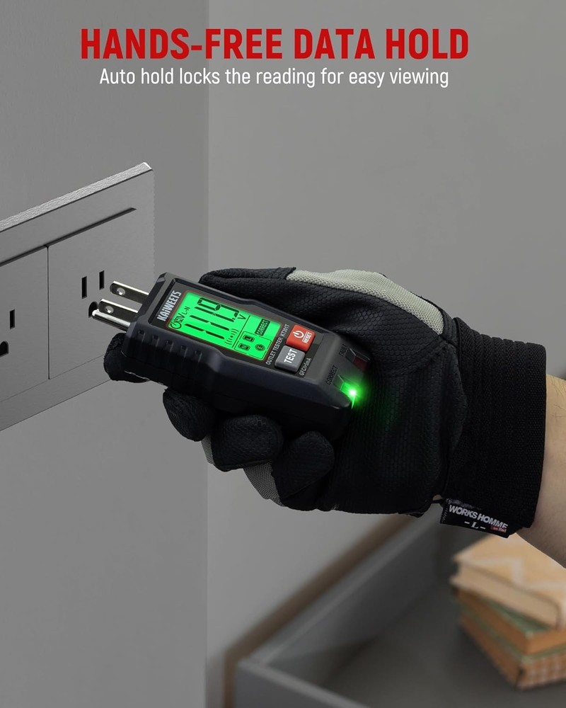 GFCI Outlet Tester Electrctrical Diagnostic Tool LCD Display Voltage Checker