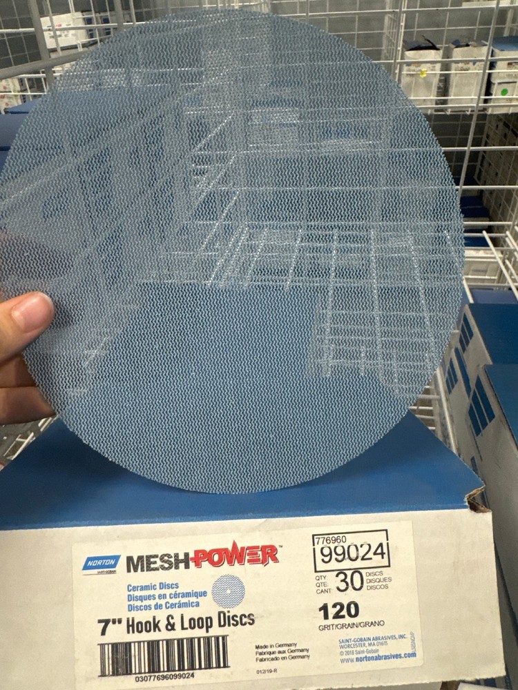 Norton MeshPower Ceramic Disc 7 " CERAMIC SANDING DISCS 120 GRIT