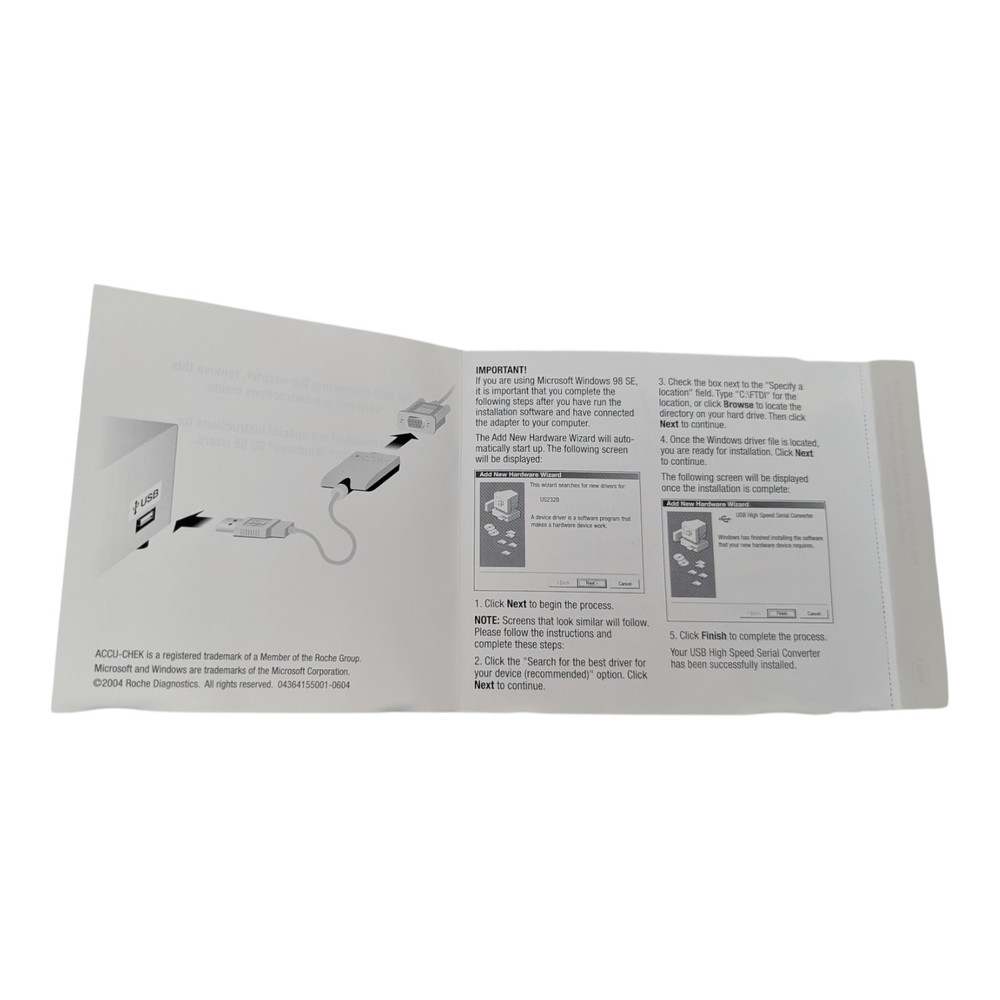 Accu-Chek USB to Serial Adapter Setup Software CD-ROM Disc