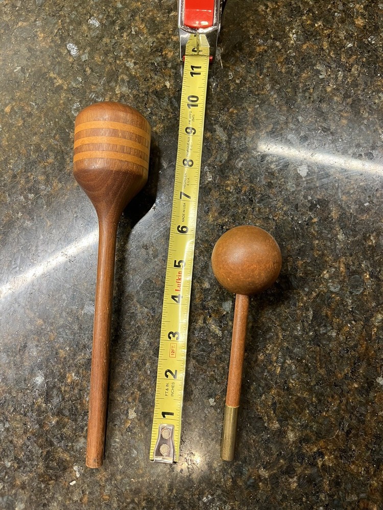 Muzzleloader Ball Starter Vintage Brass & Wood.  And Second Wooden Starter.