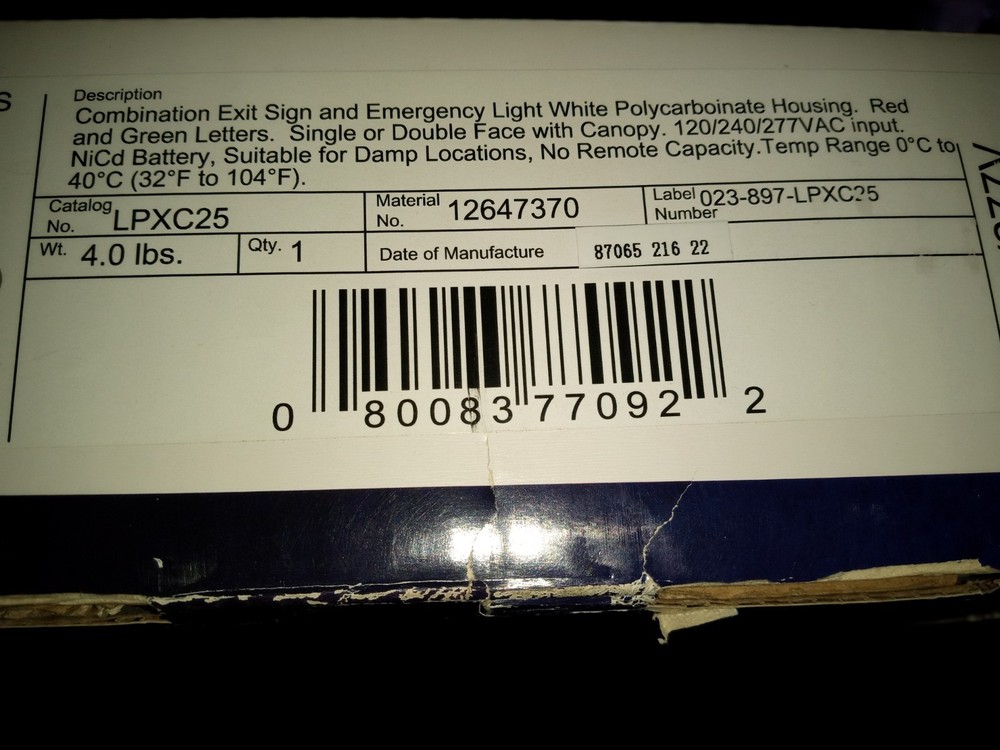 cooper led exit and emergency light lpxc25